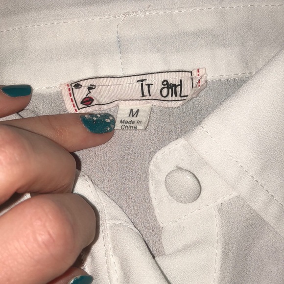 Sheer White Blouse NWOT - Picture 2 of 8